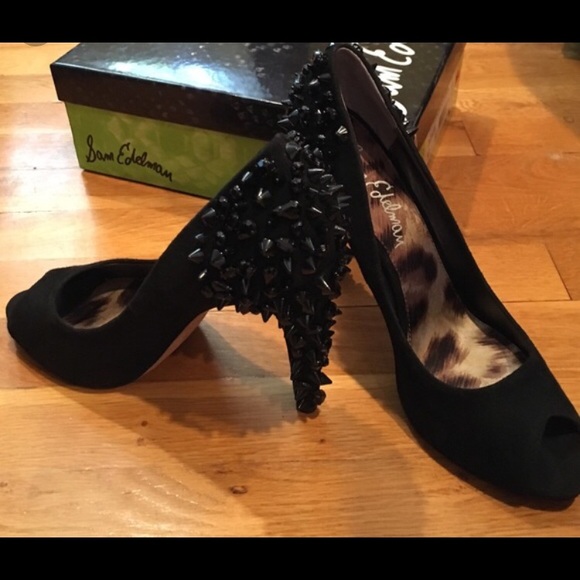 Sam Edelman studded peep toe heel size 7 1/2 - Picture 6 of 6